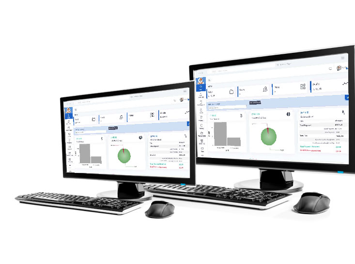 Boxtec management dashboard displayed across two monitors